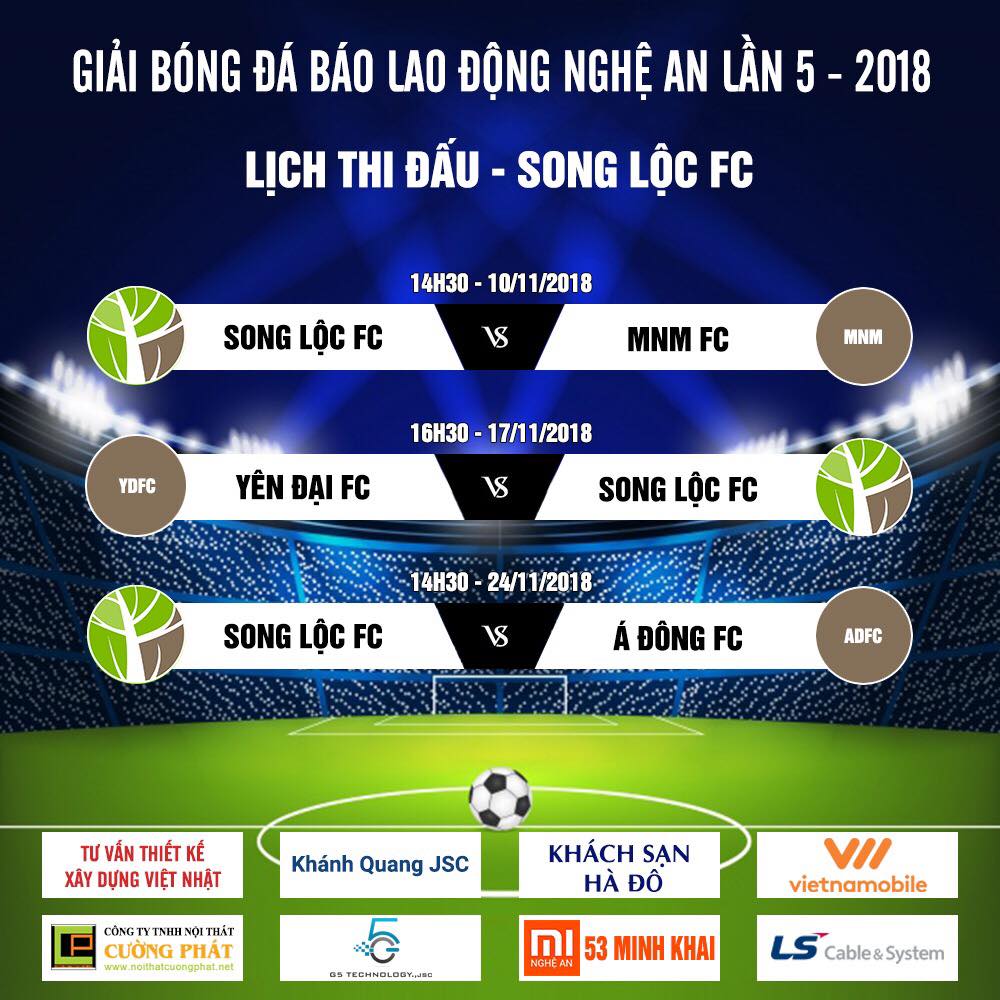 Lịch thi đấu Song Lộc FC